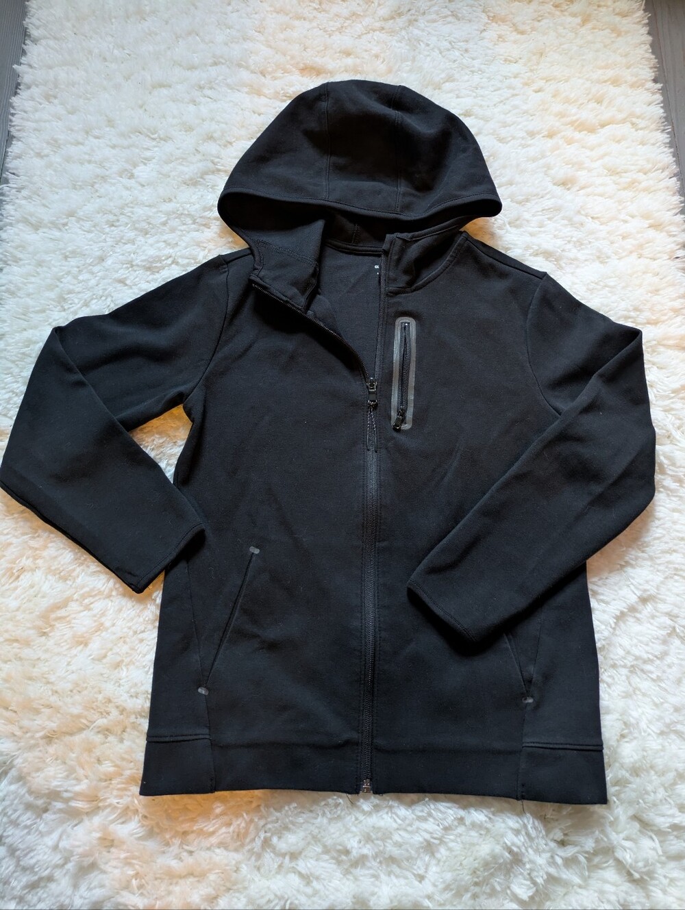 GUC Old Navy Boys Size Large 10/12 Black Active Dynamic Fleece Hoodie